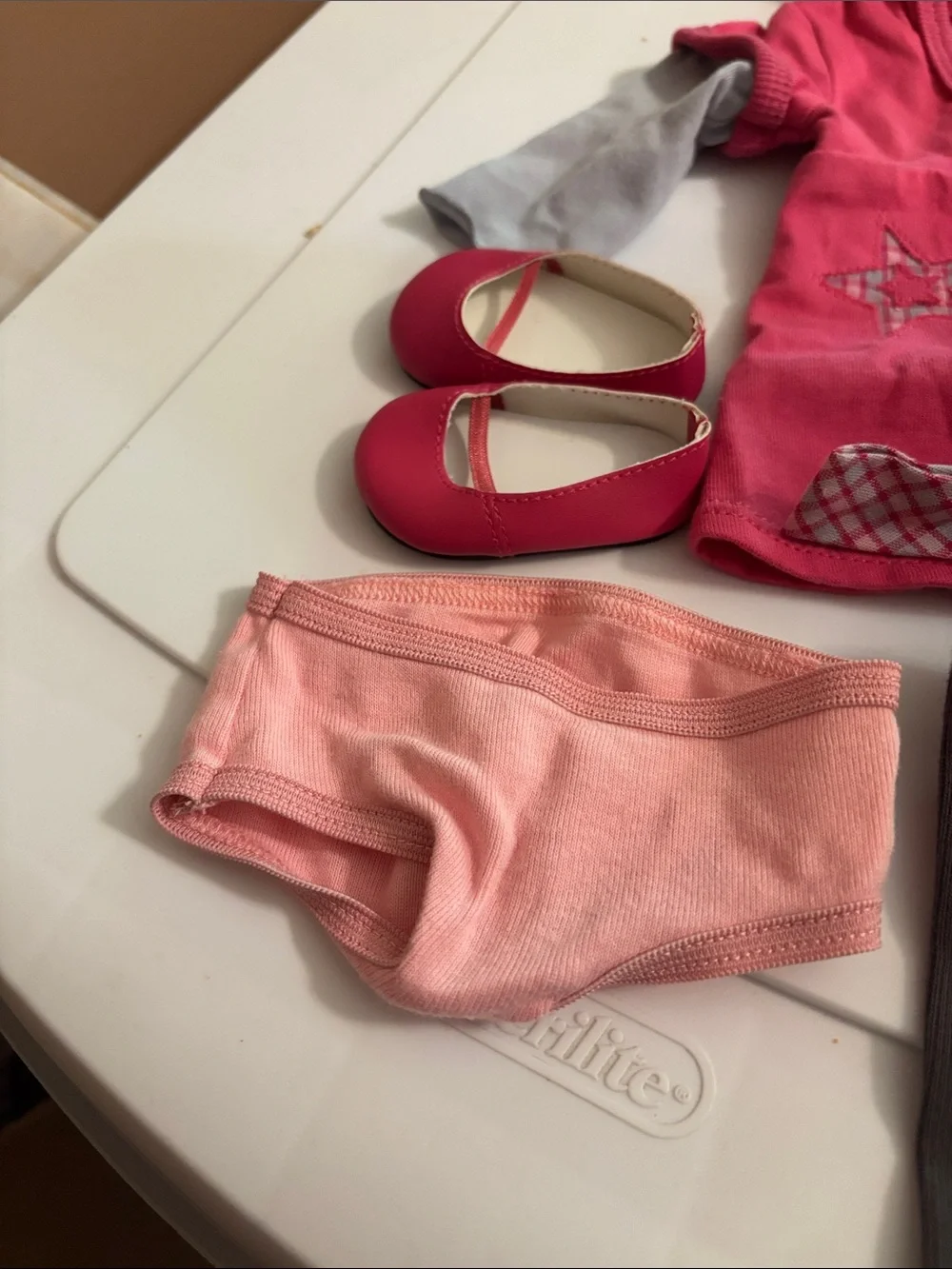 American Girl Pink Star Hoodie and Gray pants Doll Outfit